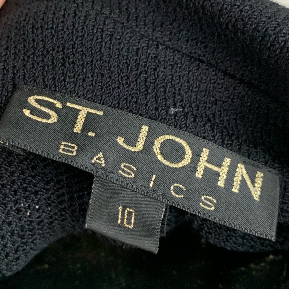 St John Santana Knit Black Button Blazer Jacket 10 - Picture 9 of 11
